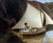 Emile Friant La petite barque oil painting artist